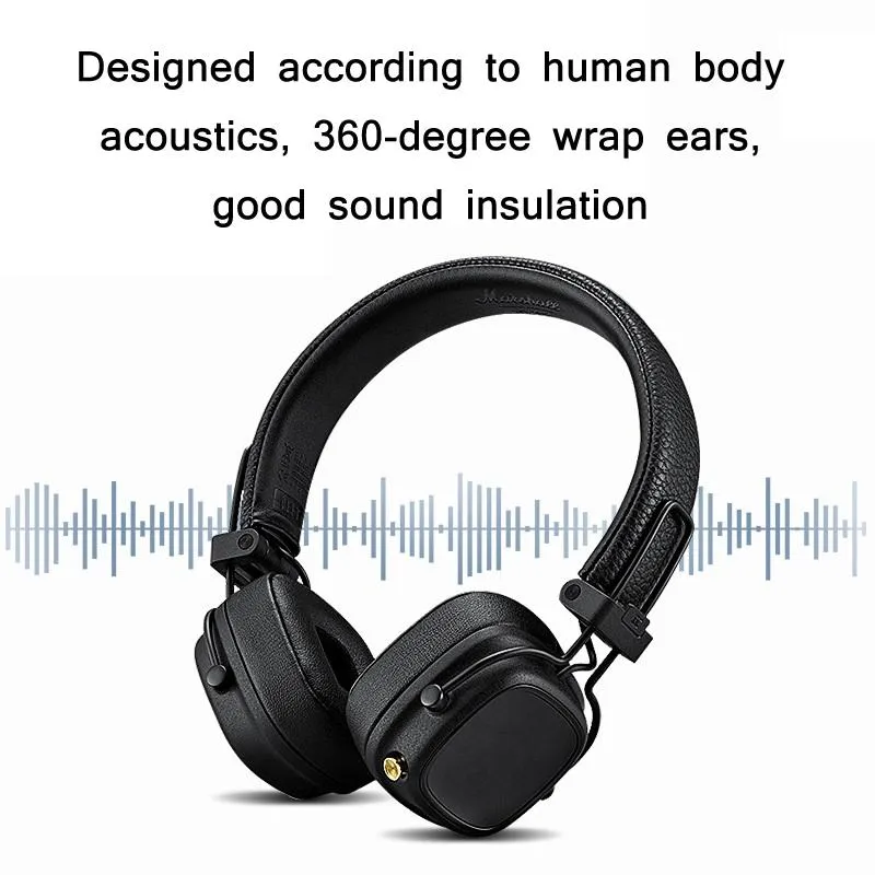 2-pack Earphone Covers for Marshall Major Iv - Black Sponge