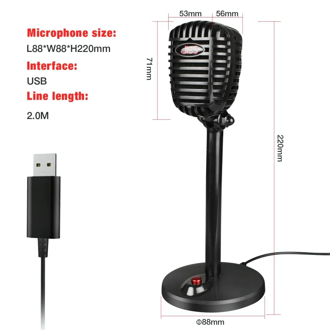 2.2M Usb Voice Chat Microphone - 360 Degree Rotatable For Video Conferencing