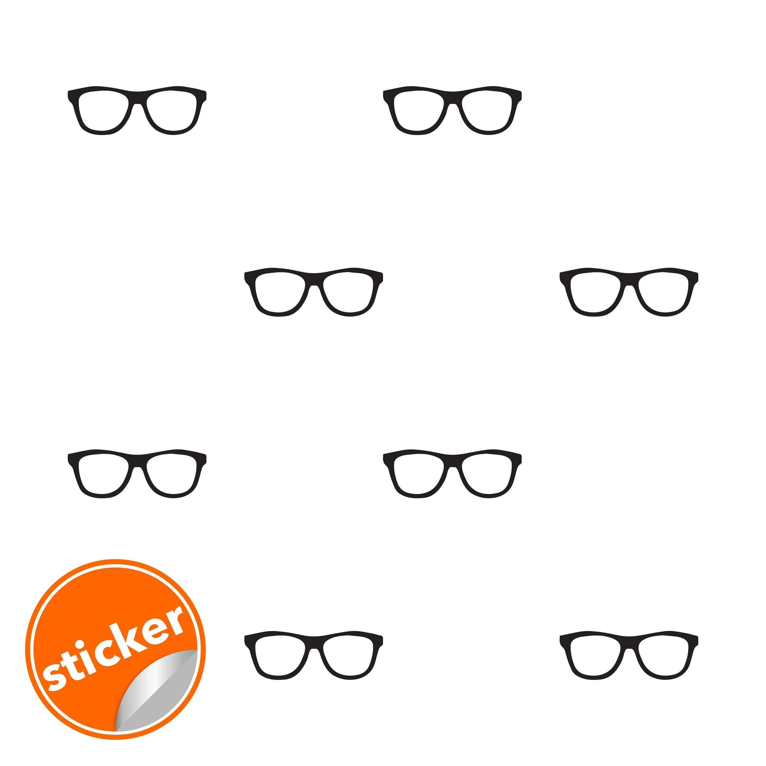 50x Glasses Wall Decals Decor - Spectacles Sticker For Bedroom Living Room