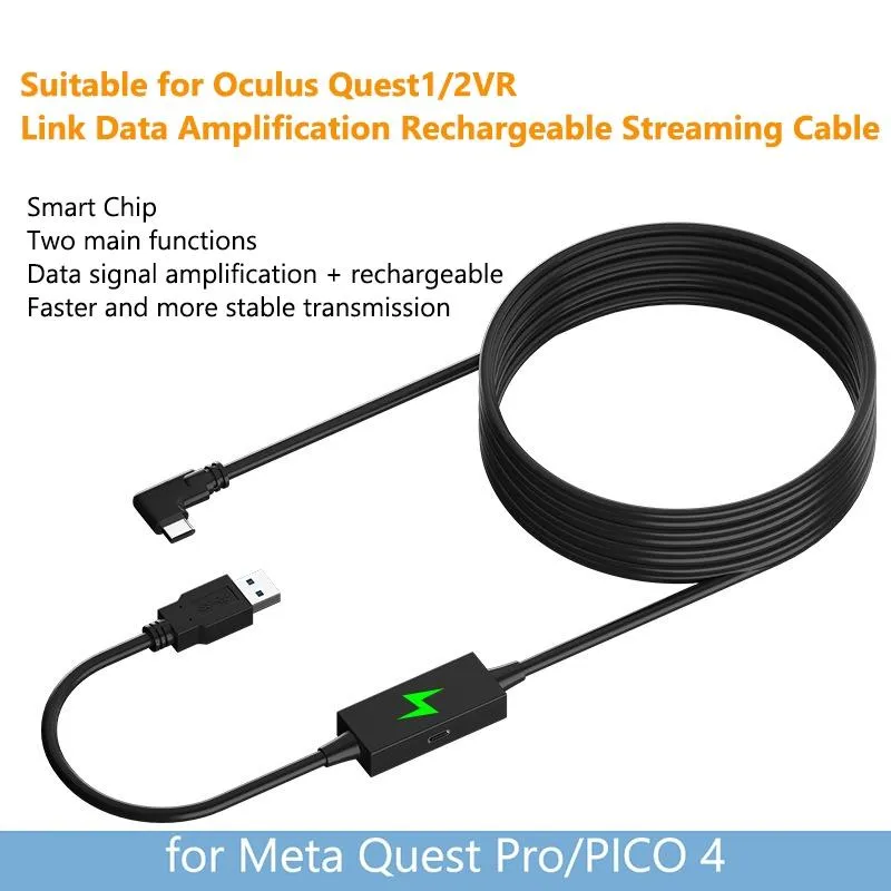 5m Usb to Type c Cable for Meta Quest Pro Vr Headset