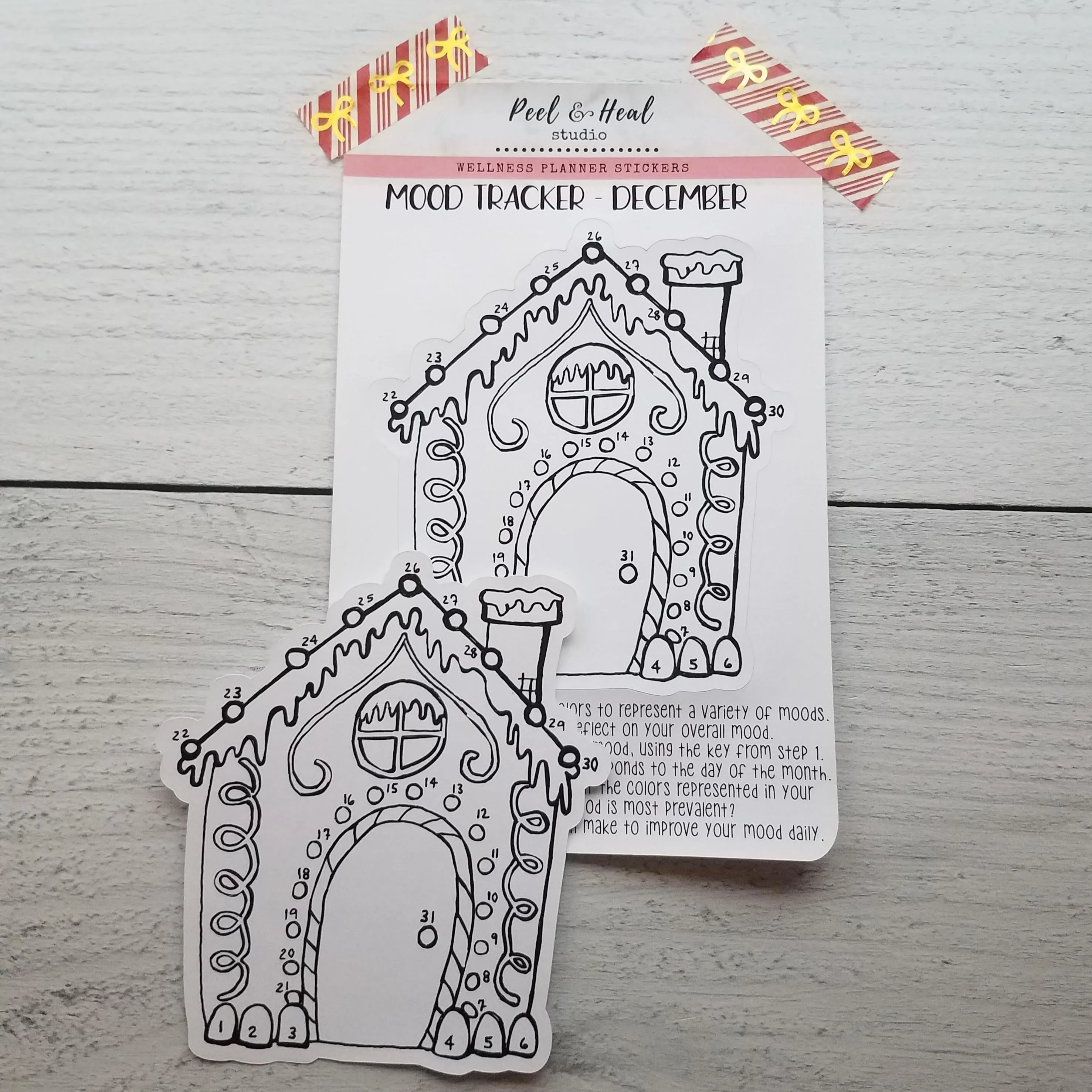 December Monthly Mood Tracker - Gingerbread House