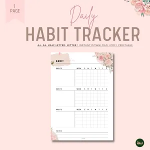 Floral Daily Habit Tracker - M046