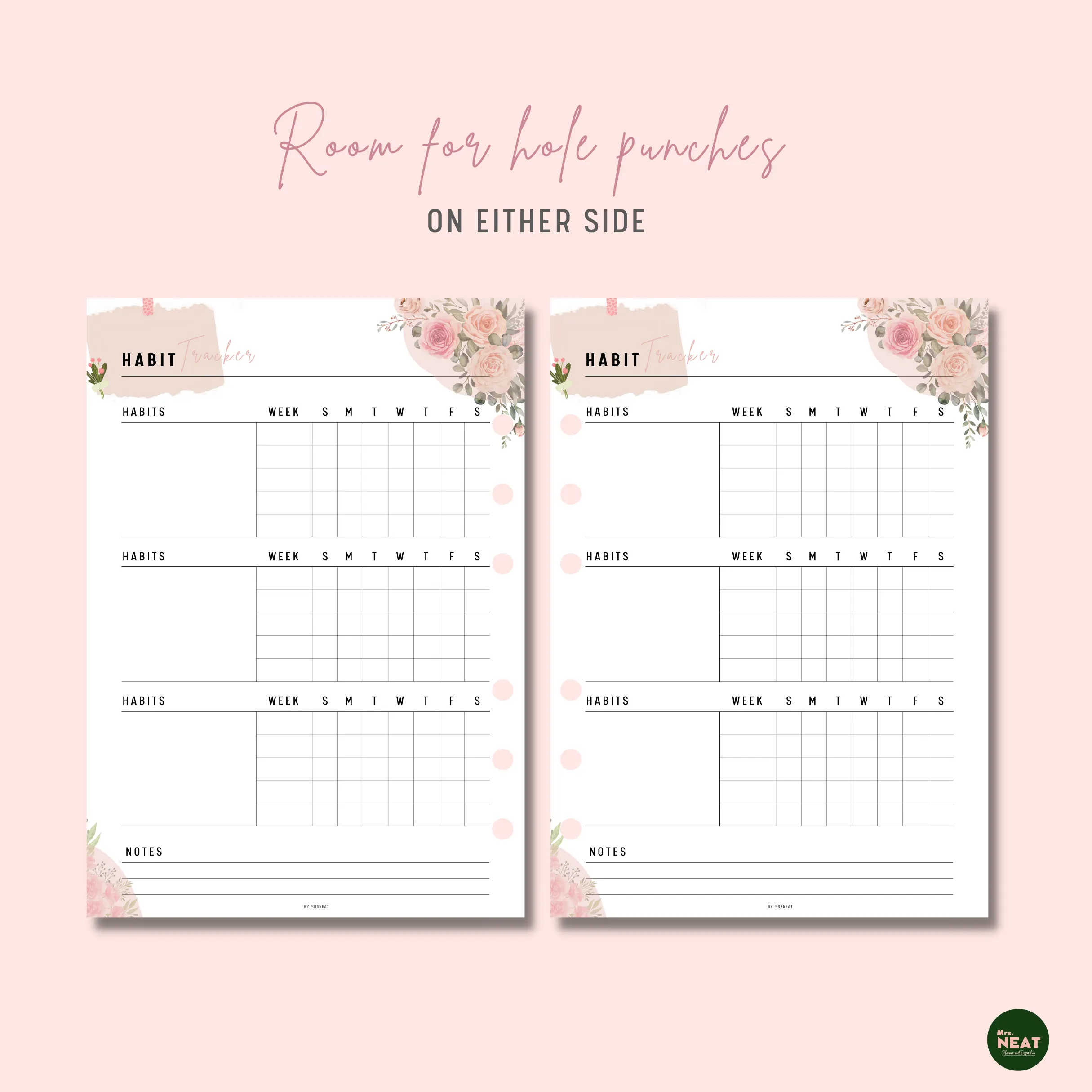 Floral Daily Habit Tracker - M046