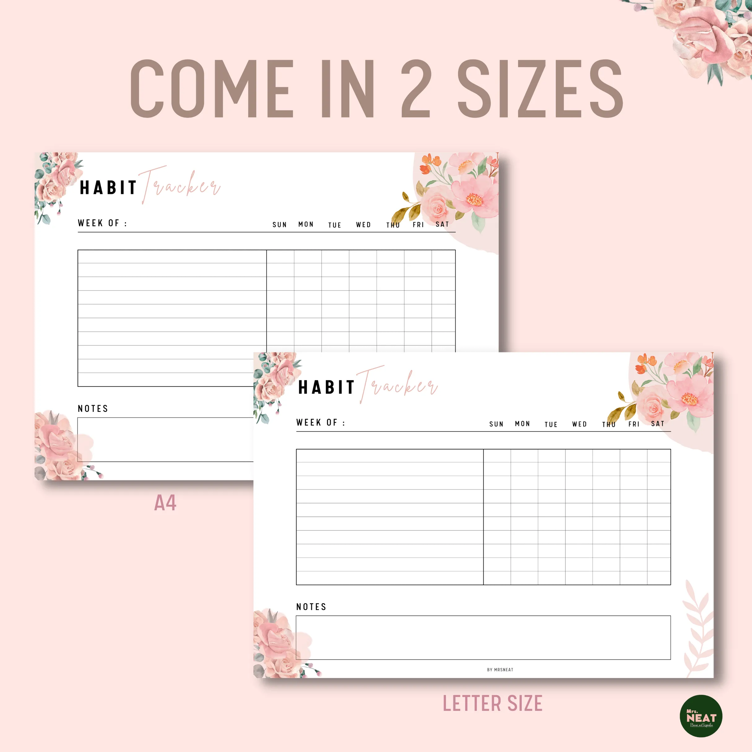 Floral Weekly Habit Tracker - M042