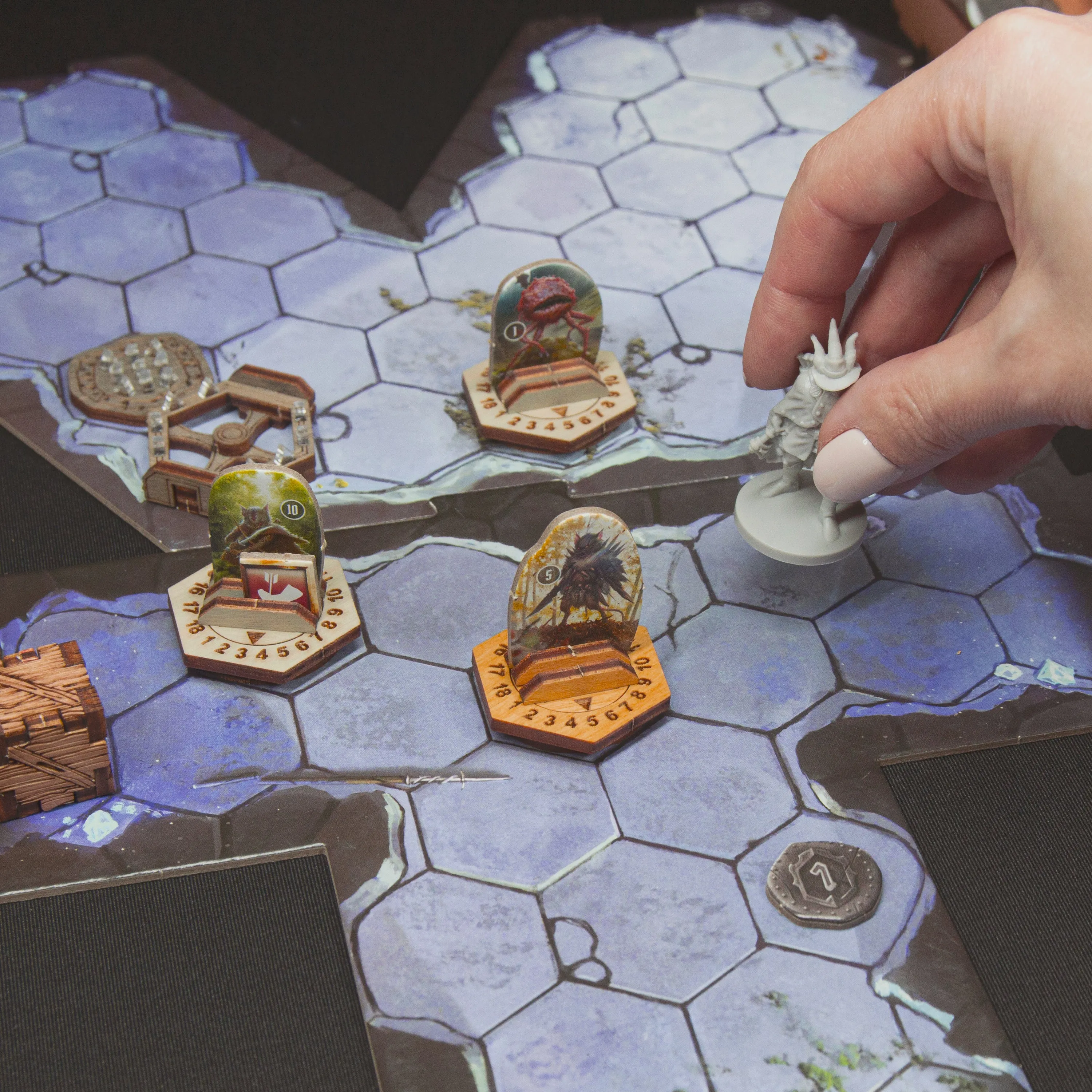 Frosthaven Monster Stands Made of Wood - Monster Live Counter Compatible with Frosthaven and  Gloomhaven Board Game