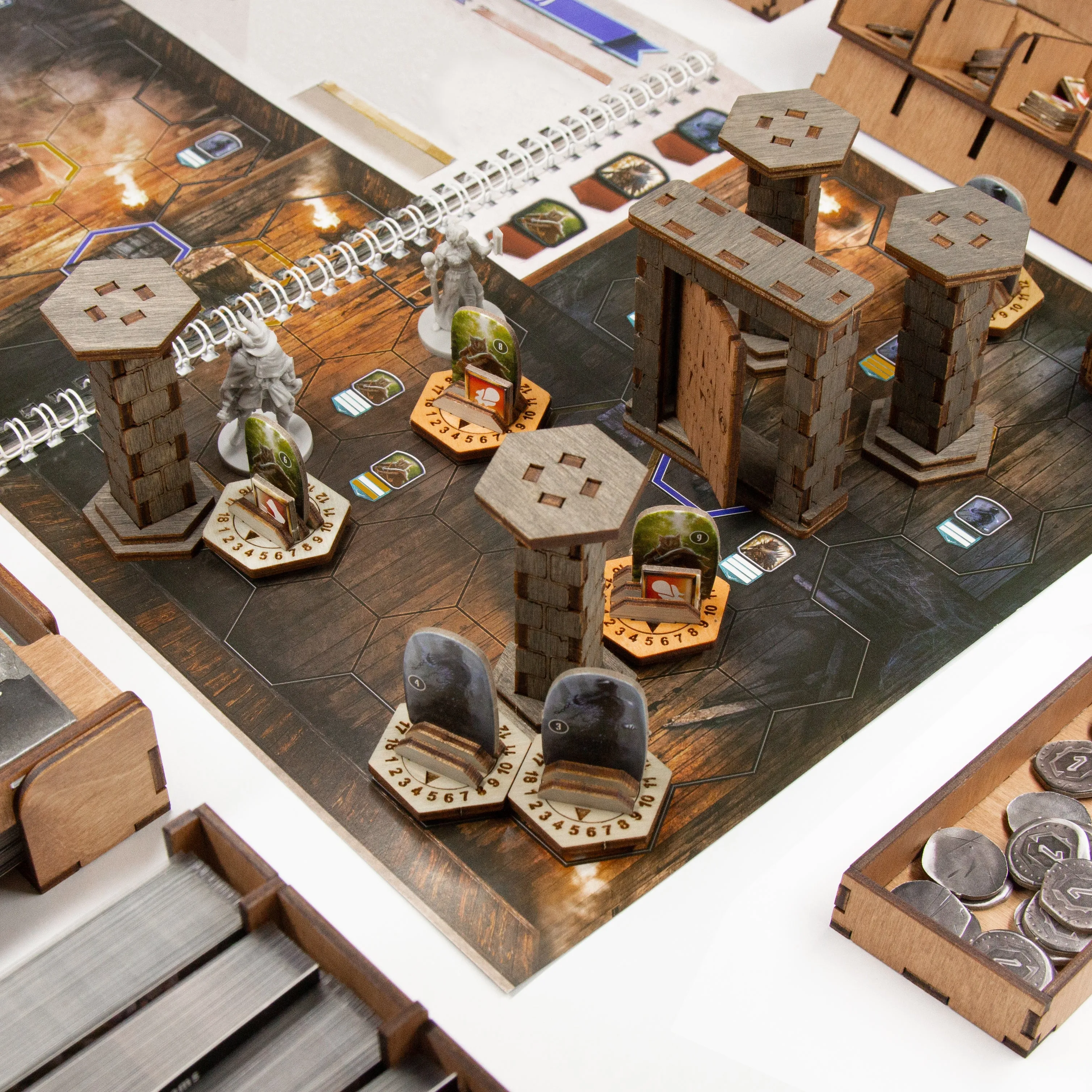 Frosthaven Monster Stands Made of Wood - Monster Live Counter Compatible with Frosthaven and  Gloomhaven Board Game