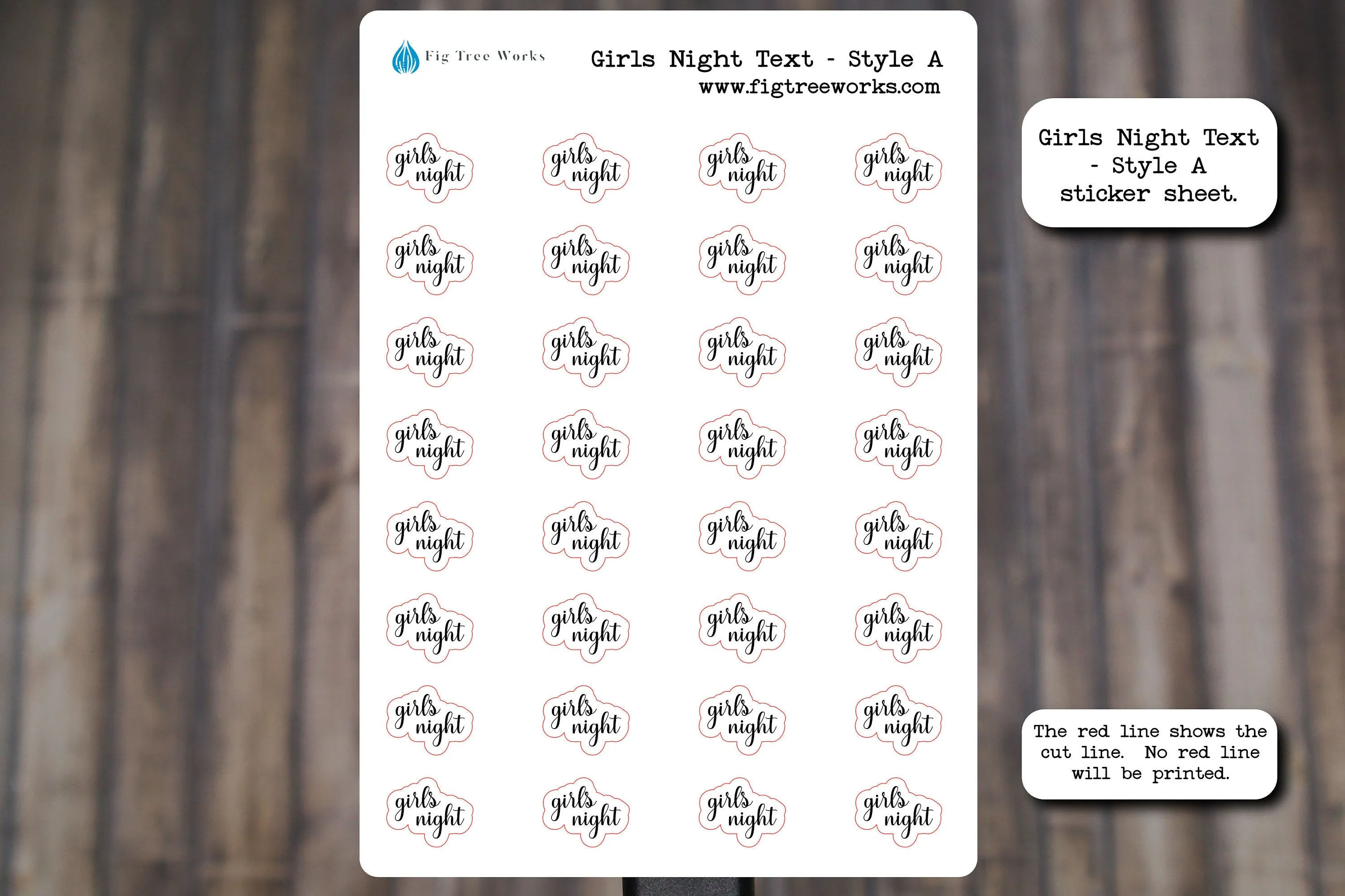 Girls Night Text Stickers, Girls Night Stickers for Planners, Journals, and Notebooks | Mini Scripts