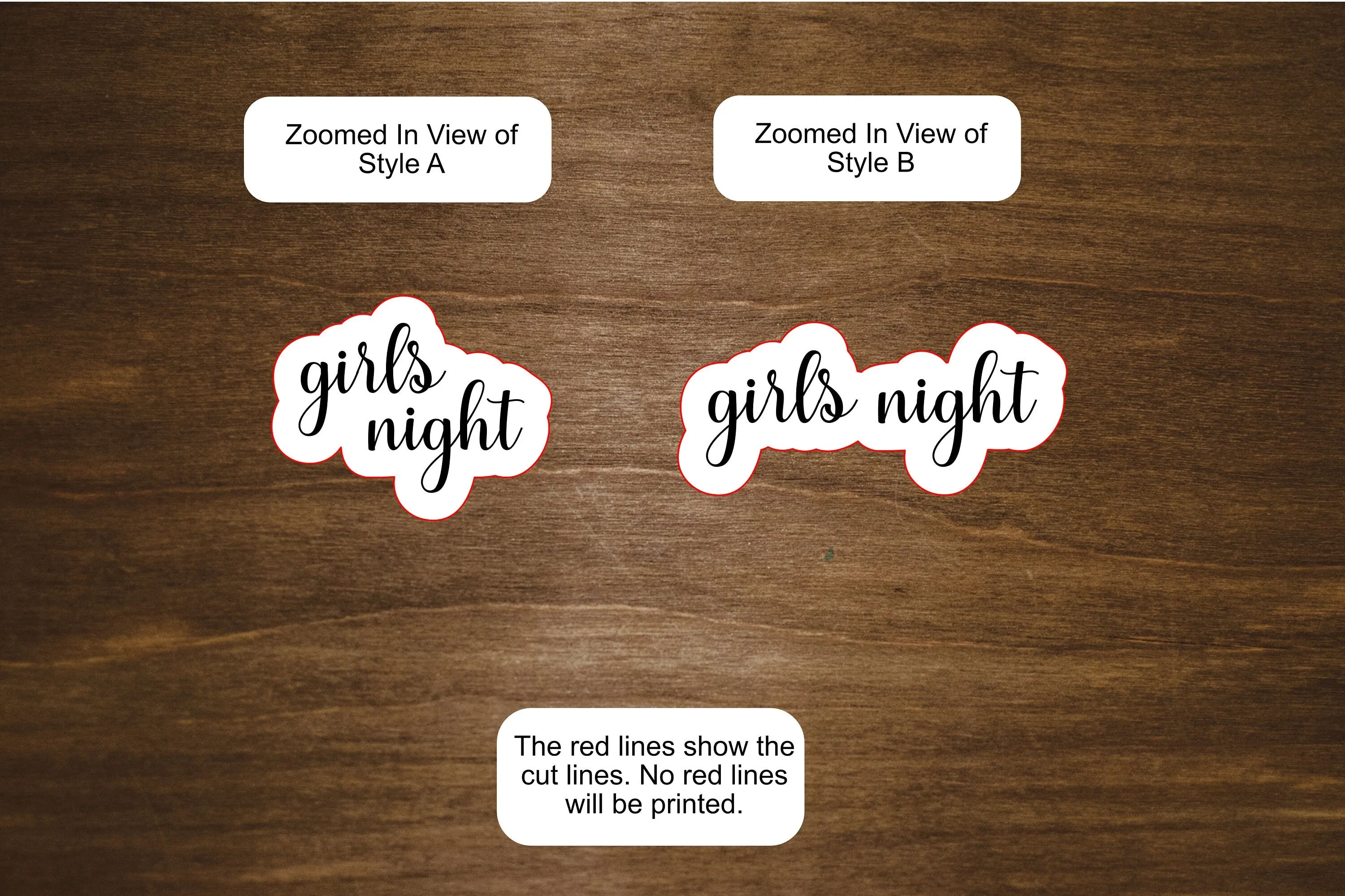 Girls Night Text Stickers, Girls Night Stickers for Planners, Journals, and Notebooks | Mini Scripts