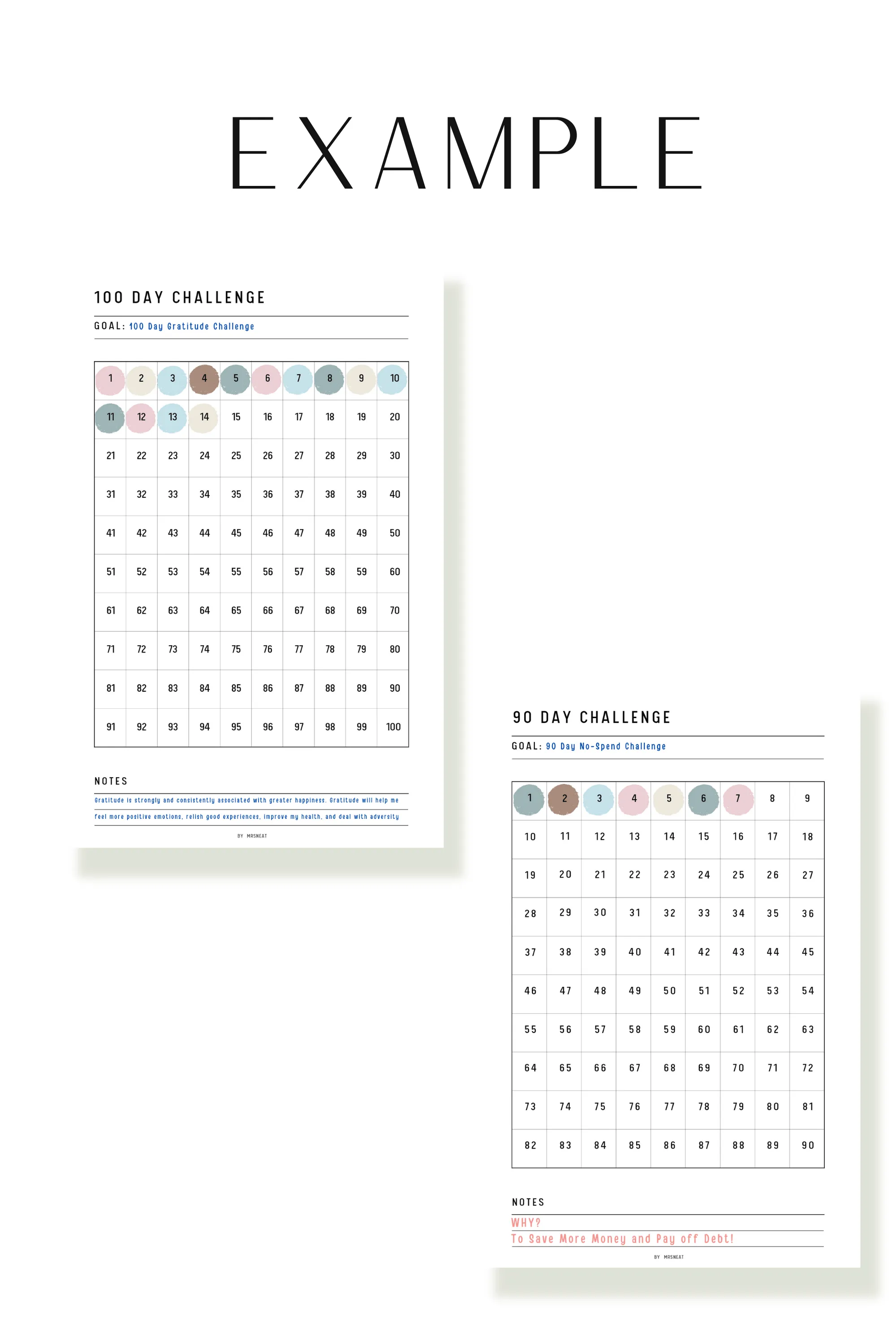 Habit Challenge Printable Bundle - M188