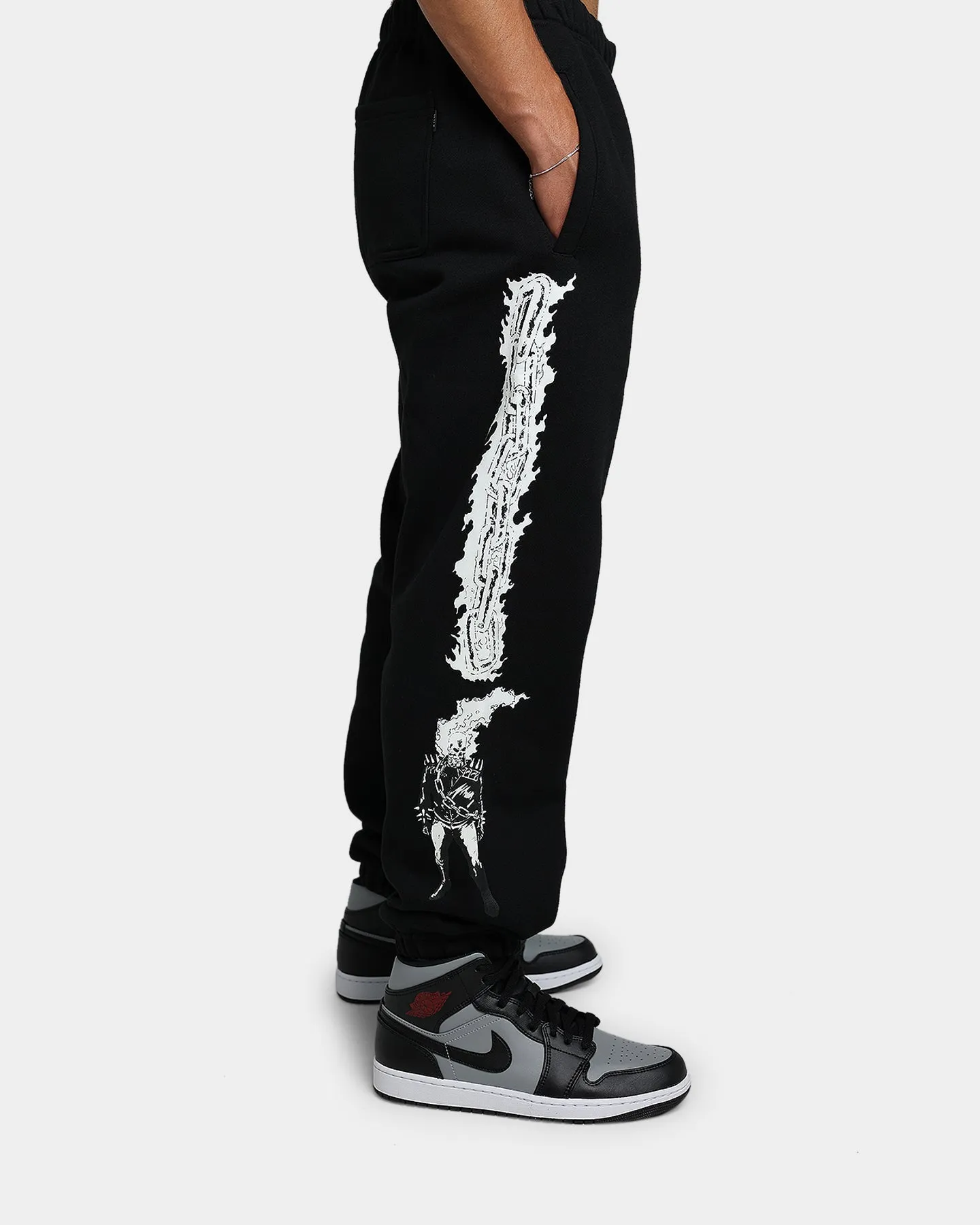 HUF X Marvel Ghost Rider Fleece Pants Black