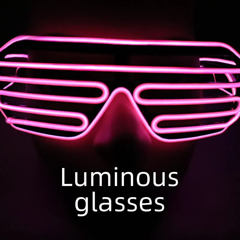 Led glasses blinds luminous glasses fluorescent dance performance props dance party nightclub tiktok cheer props