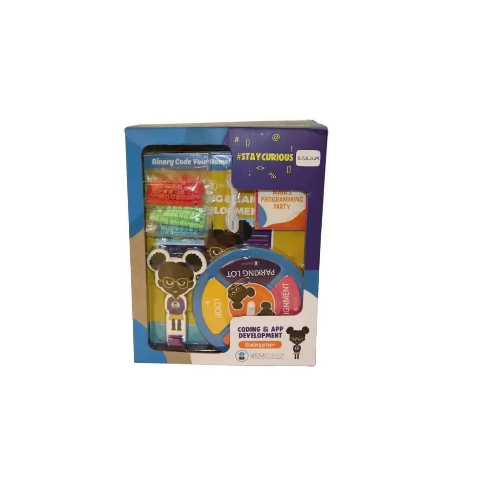 Open Box - Brown Toy Box Maya Coding App STEAM Kit Hands-On Binary Code Beads String