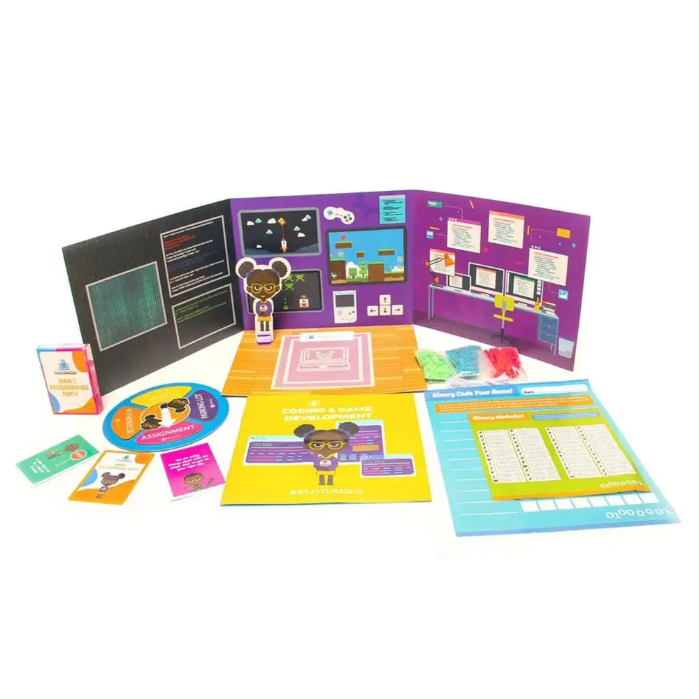 Open Box - Brown Toy Box Maya Coding App STEAM Kit Hands-On Binary Code Beads String