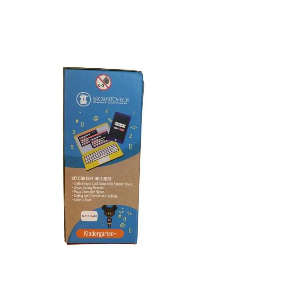 Open Box - Brown Toy Box Maya Coding App STEAM Kit Hands-On Binary Code Beads String