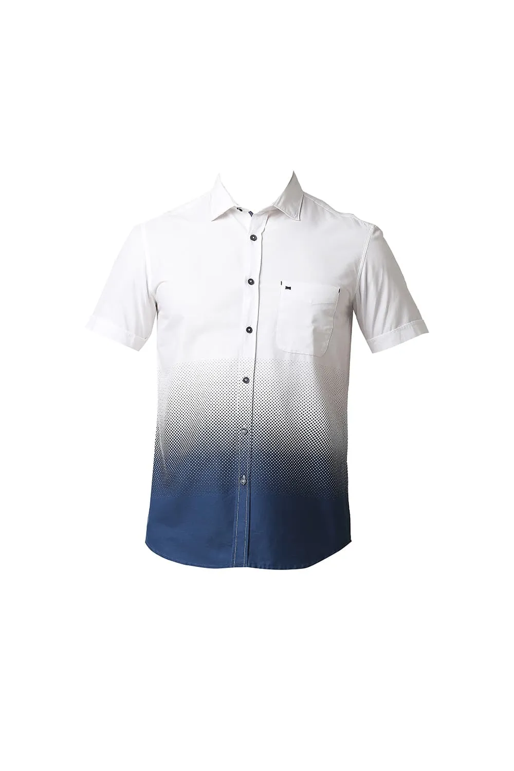 Slim Fit Oxford Printed Halfsleeves Shirt