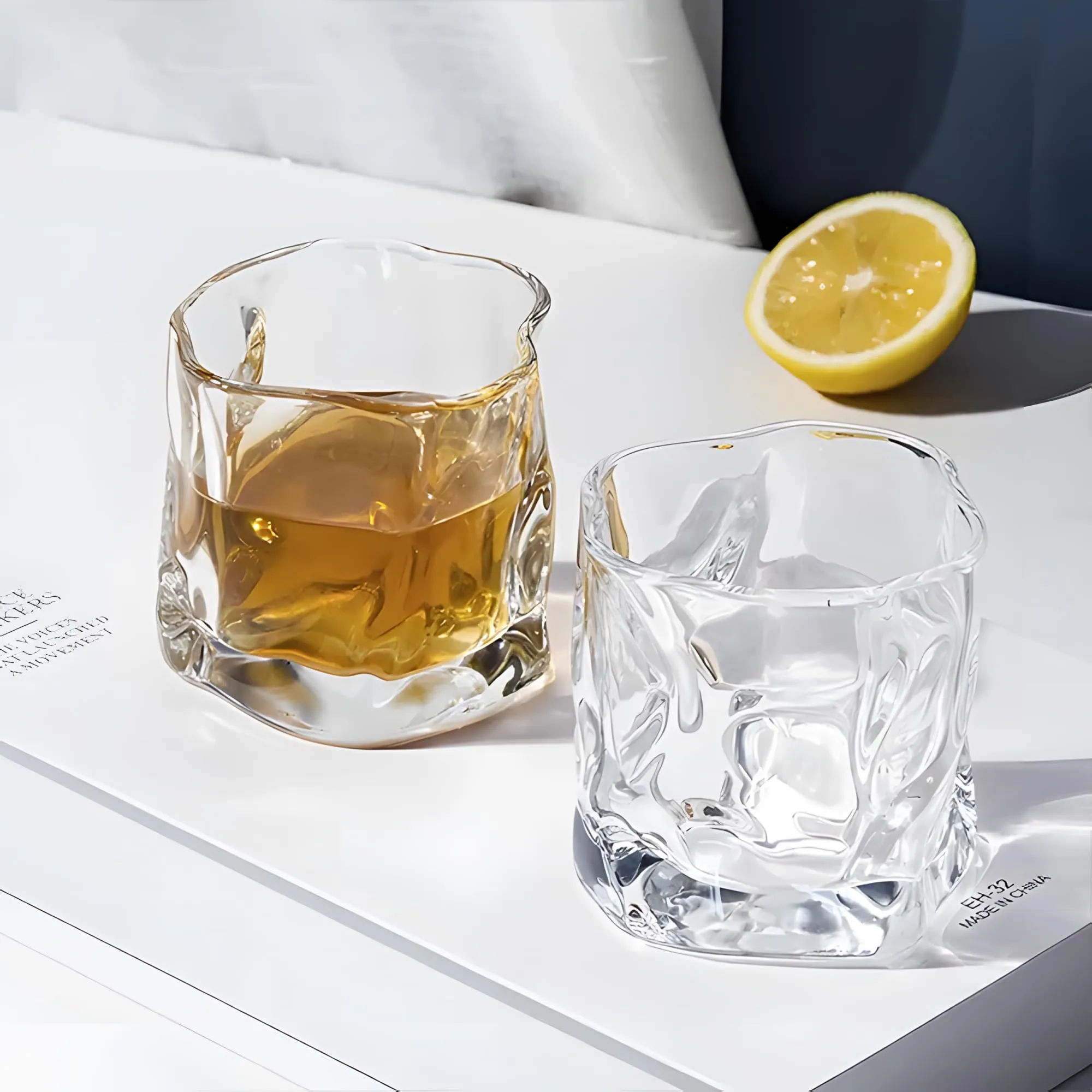 The Better Home Zest Juice Glasses Set of 2 (230ml Each) | Water Glasses | Cold Drink Glass | Lead Free Drinking Glasses | Kitchen Gift Items | Assorted Set | Kaanch Ke Glass | Housewarming Gifts