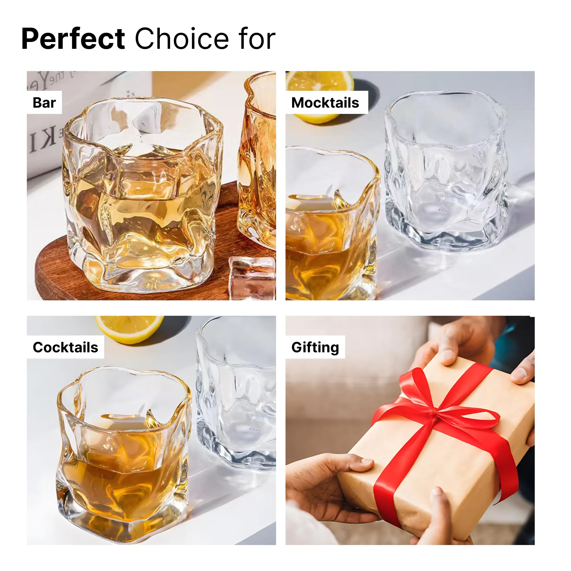 The Better Home Zest Juice Glasses Set of 2 (230ml Each) | Water Glasses | Cold Drink Glass | Lead Free Drinking Glasses | Kitchen Gift Items | Assorted Set | Kaanch Ke Glass | Housewarming Gifts