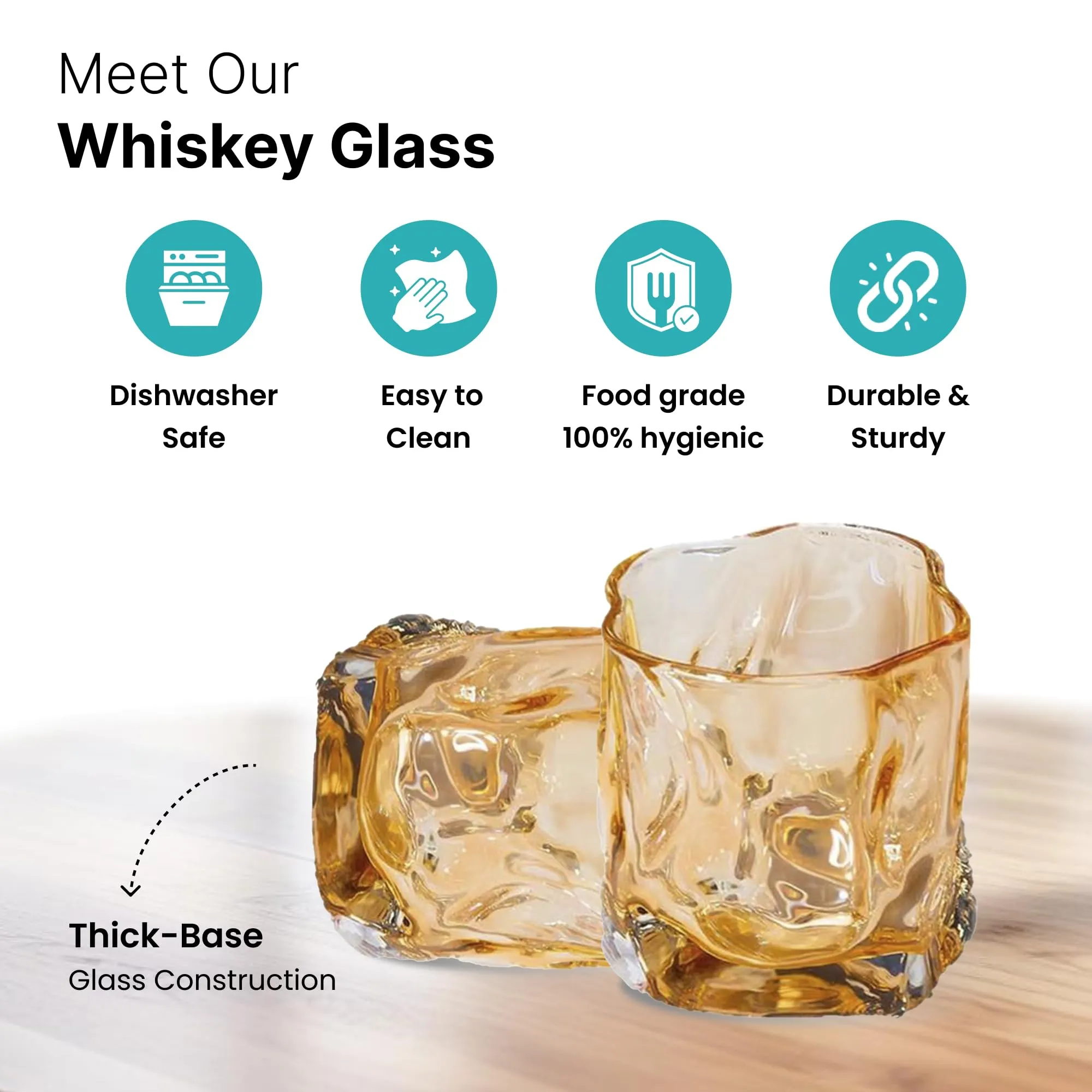 The Better Home Zest Water Glasses Set of 2 (230ml Each) | Juice Glasses | Lead Free Drinking Glasses | Kanch Ke Glass | Kitchen Gift Items | Cold Drink Glass | Cocktail Glass | Housewarming Gifts