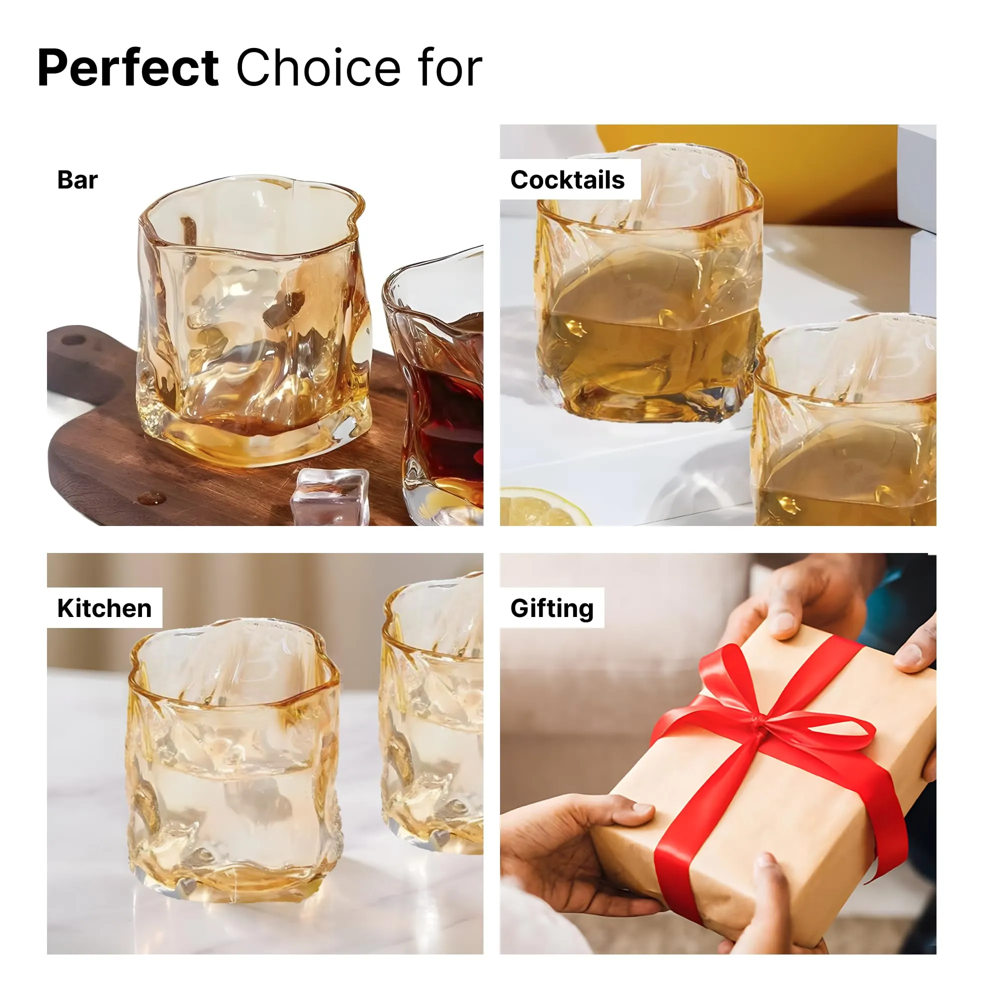 The Better Home Zest Water Glasses Set of 2 (230ml Each) | Juice Glasses | Lead Free Drinking Glasses | Kanch Ke Glass | Kitchen Gift Items | Cold Drink Glass | Cocktail Glass | Housewarming Gifts
