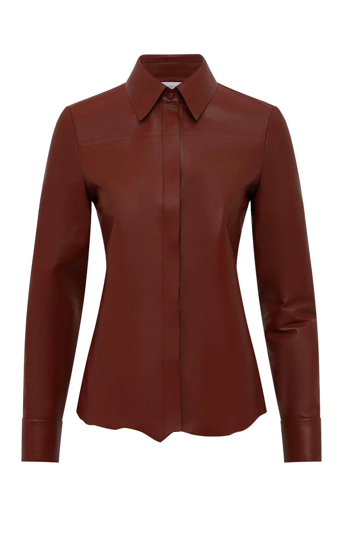 Thetis Shirt in Burnt Sienna Soft Nappa Leather