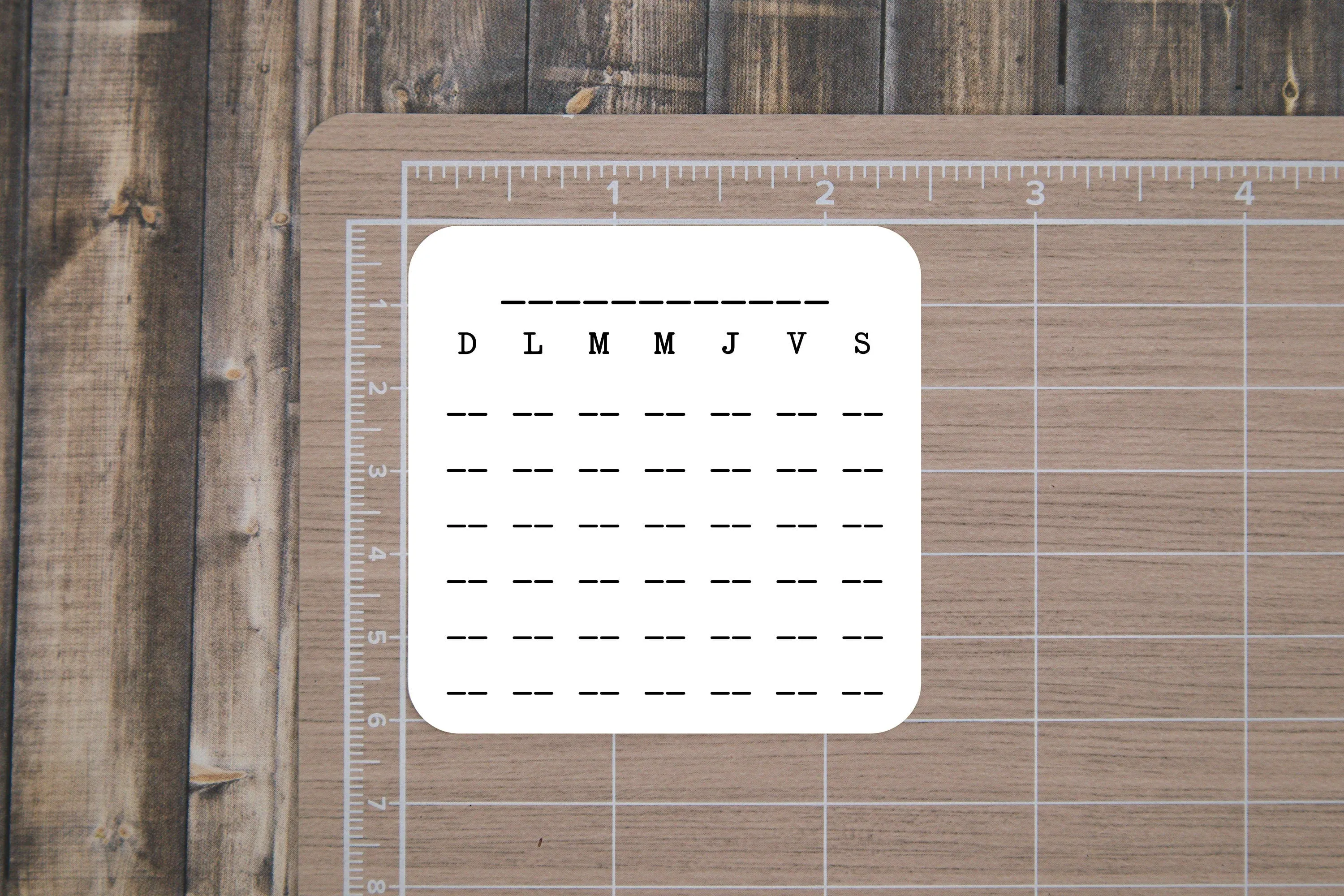 Undated Mini Calendar Stickers in Spanish | Write Your Own Month  | Monthly Stickers, Die Cut, Matte Finish |  SPANISH LANGUAGE