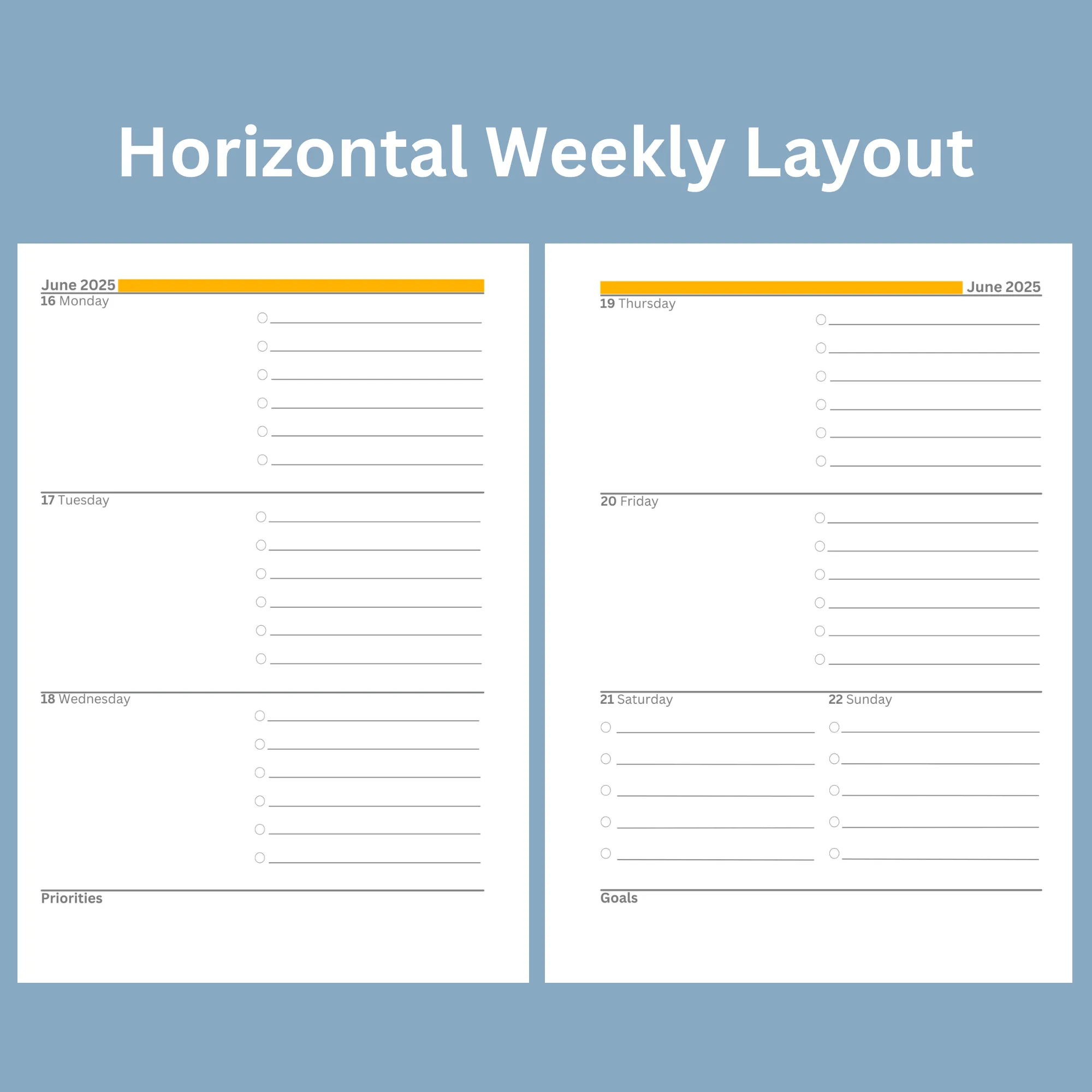 Weekly Planner 2025:  Honey Bees
