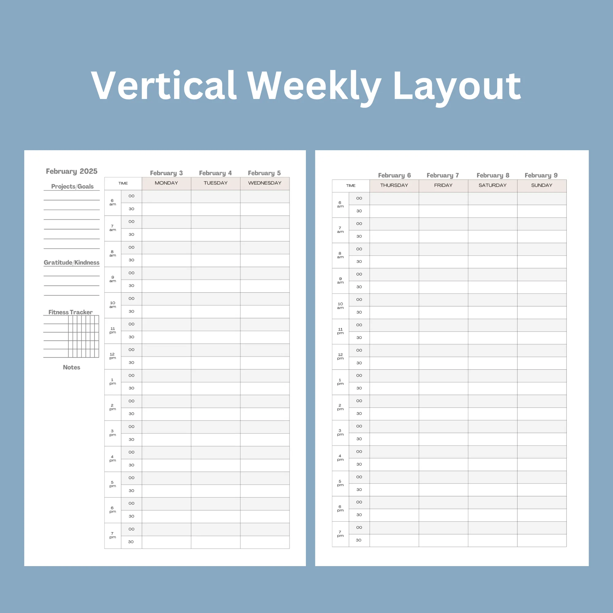 Weekly Planner 2025:  Pansies