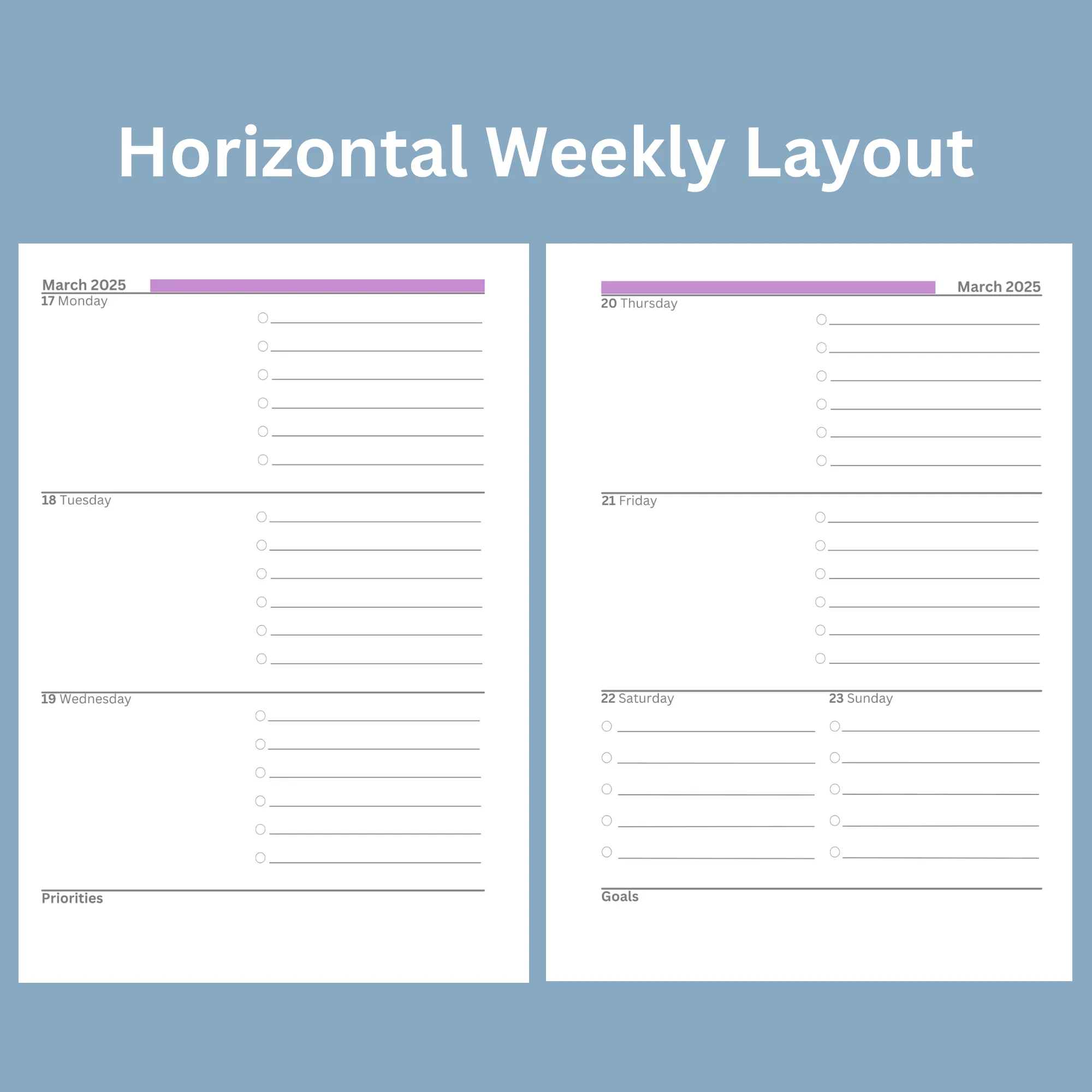 Weekly Planner 2025:  Pansies