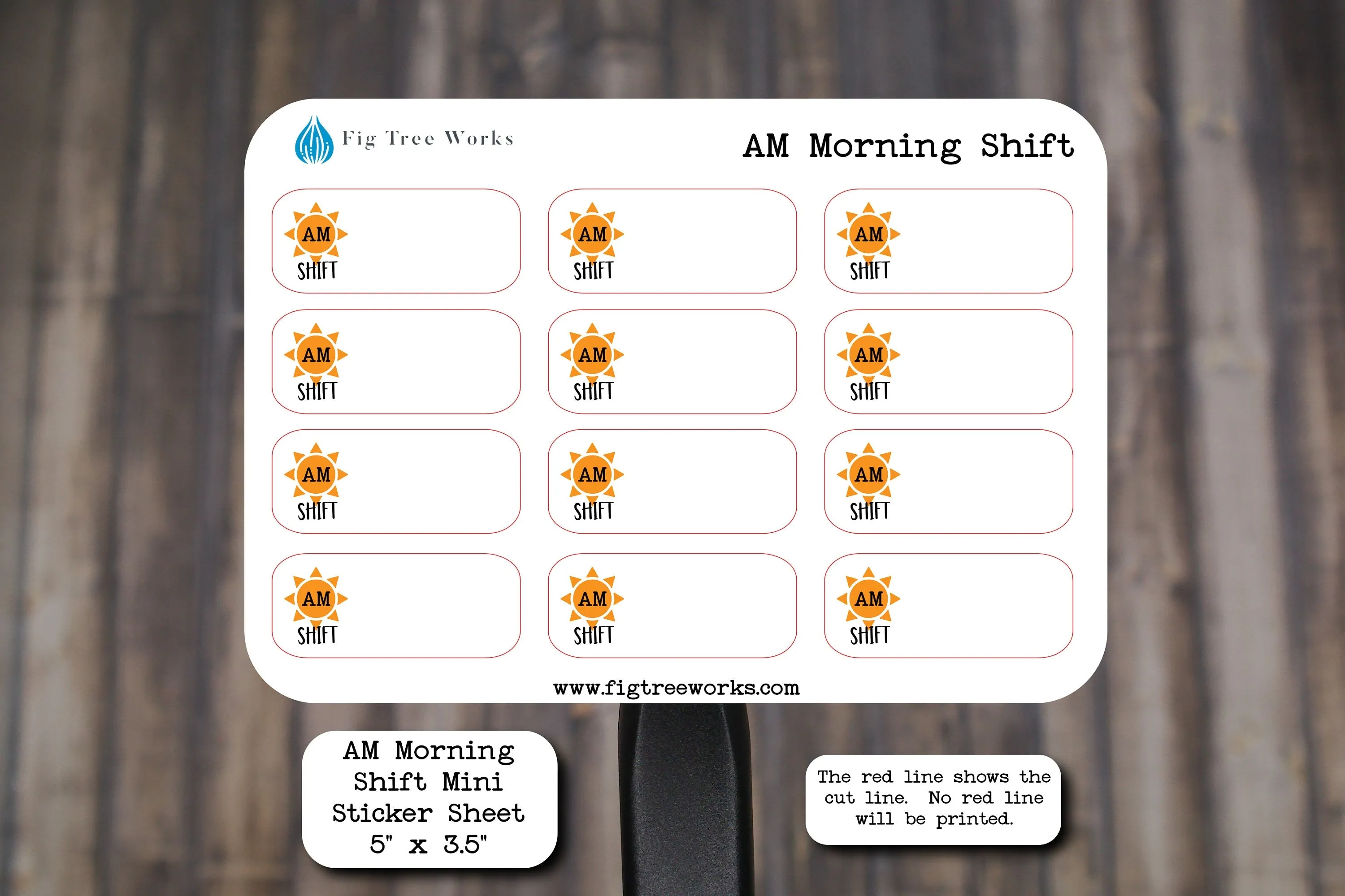 Work Schedule Mini Sticker Sheet | Morning Shift Stickers for Planners, Journals and Notebooks  | Kiss Cut, Matte Finish